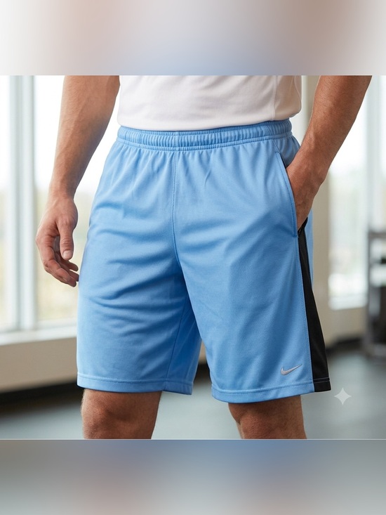 Nike Other - Nike Men's Light Blue Mesh Athletic Shorts Size L Black Trim Pockets